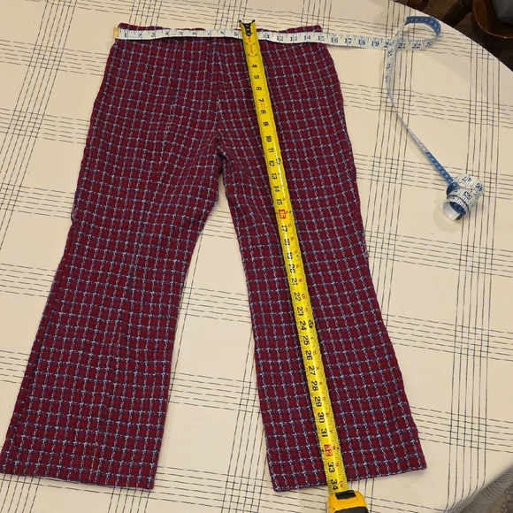 Maeve Purple And Red Patterned Cropped Pants - Picture 6 of 6